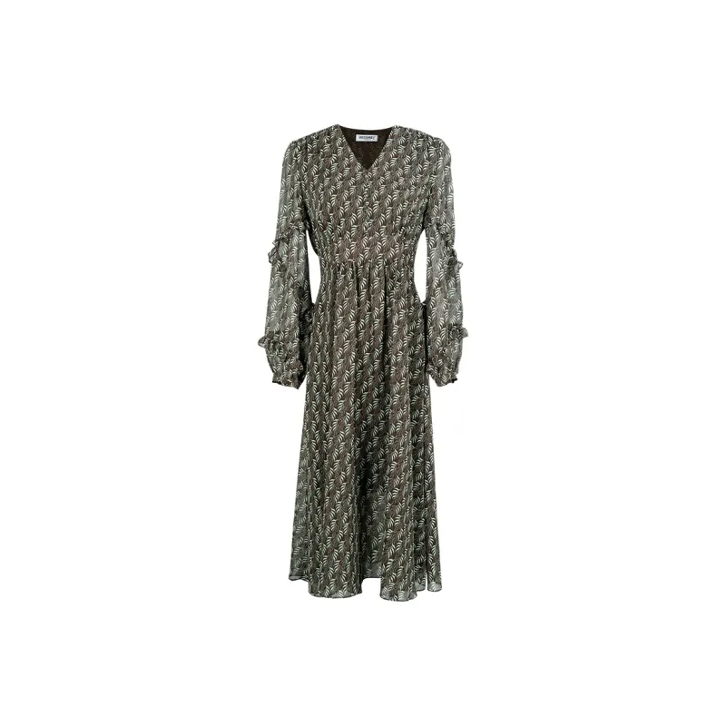 MISSSHINE Long Sleeved Dresses Women's Coffee-0