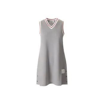 THOM BROWNE V Neck Sleeveless Tennis Dress