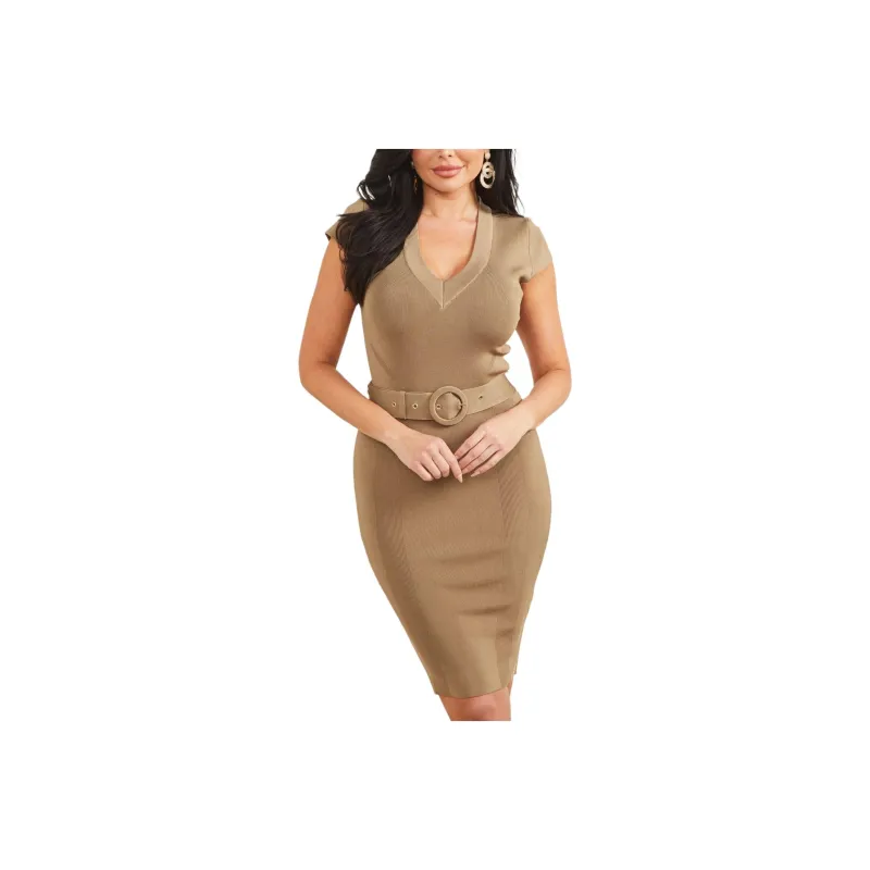 GUESS Short-Sleeved Dresses Women's Khaki-0