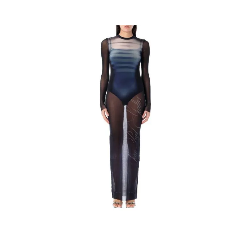 Jean Paul Gaultier Long Sleeved Dress Women's Black-0