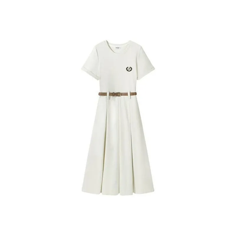 SECFLY OFFICIAL Short Sleeved Dress Women's Ecru-0