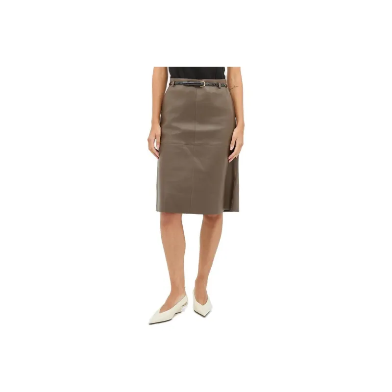 TOTEME A Line Leather Midi Skirt-0