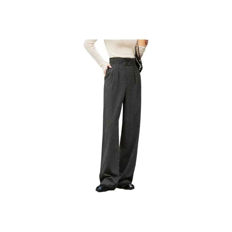 Mo Han Yi Mei Suit Trouser Women's Black Gray Color-0