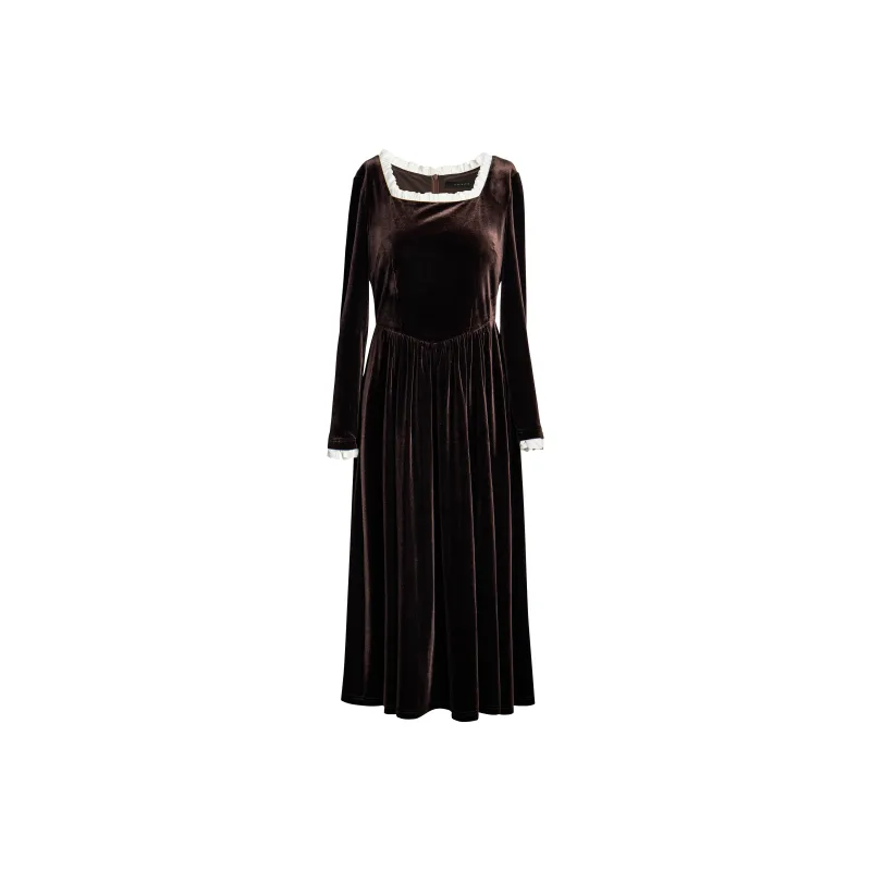 ROEYSHOUSE Long Sleeved Dresses Women's Dark Coffee-0
