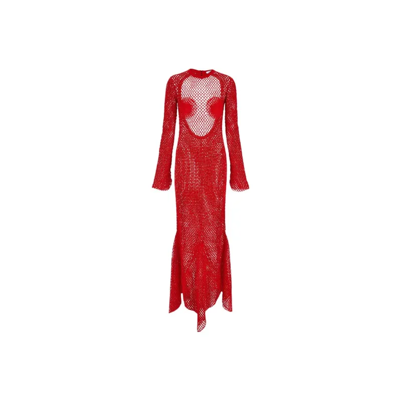 Ferragamo Long-Sleeved Dresses Women's Red-0