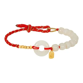 Lady Go Hetian Jade Bracelets Pale Greenish White Jade Unisex