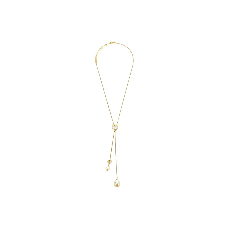FERRAGAMO Brass, Pearl Necklaces Unisex Gold-1