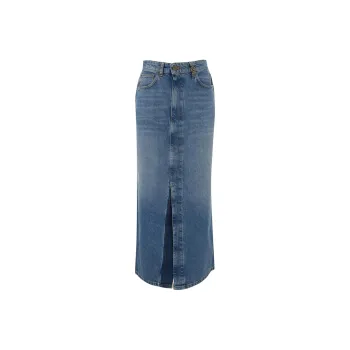 Twinset Denim Slit Midi Skirt