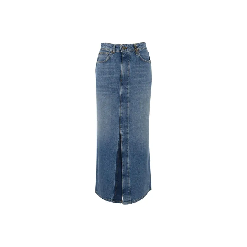 Twinset Denim Slit Midi Skirt-0
