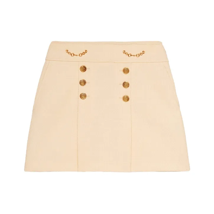 GUCCI Button Detail A line Mini Skirt-0