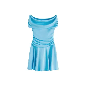 Abercrombie＆Fitch Short Sleeved Dresses Women's Blue