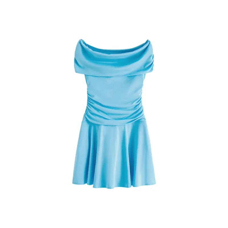Abercrombie＆Fitch Short Sleeved Dresses Women's Blue-0