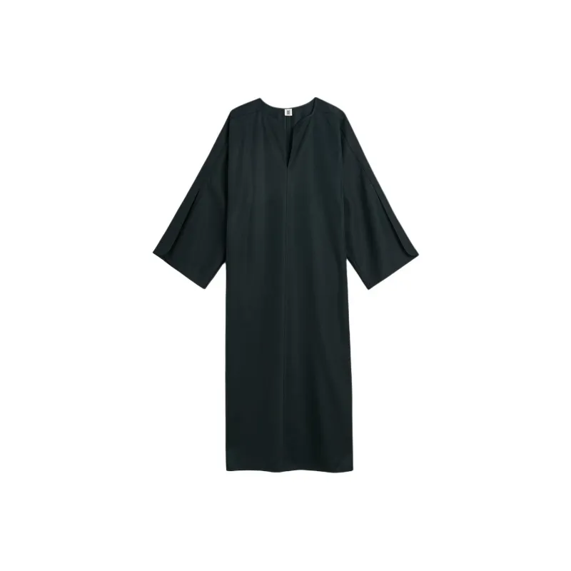 By Malene Birger Split neck Kaftan Midi Dress-0