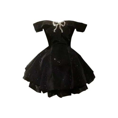 COSYISM Short Sleeved Dress Women's Black