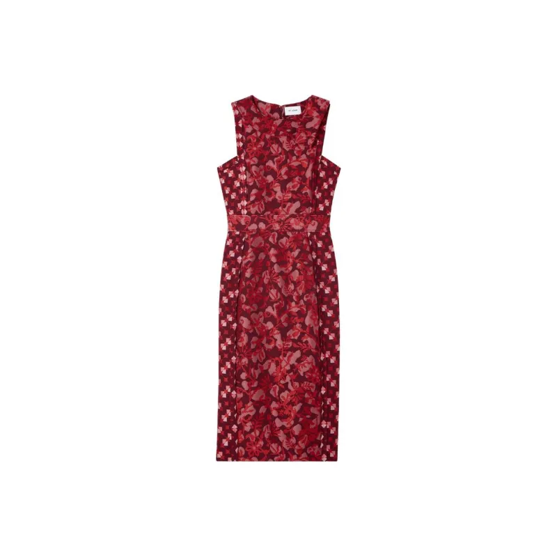 St. John Floral-jacquard Midi Dress-0