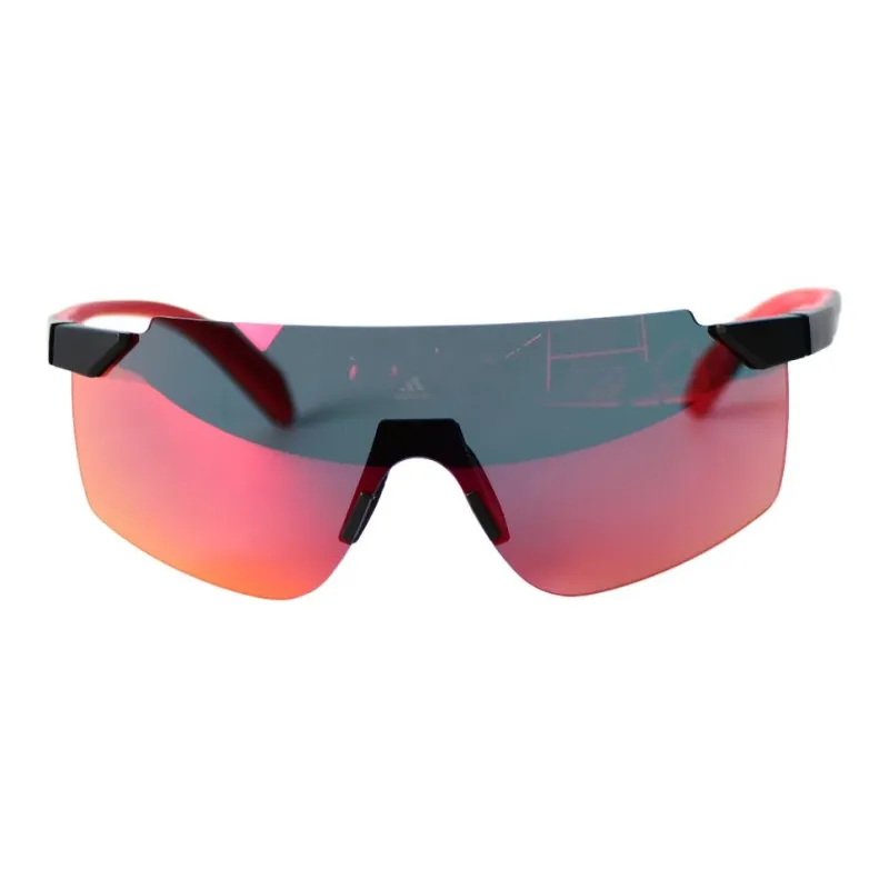 Adidas Plate Frame Plastic Irregular Shape Sunglasses Unisex Red-1