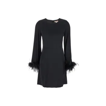Twinset Feather Trim Mini Dress