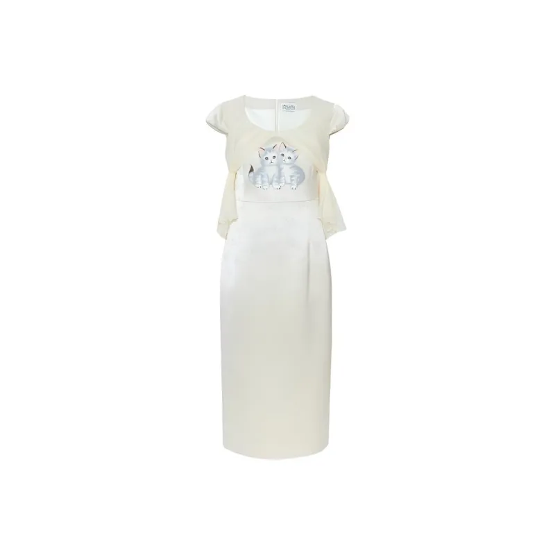 CatPunch Sleeveless Dress Women's Beige-0