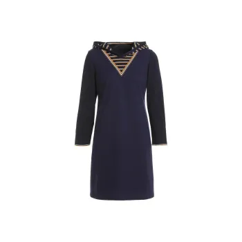 QIAOWANNI Long Sleeved Dresses Women's Elegant Blue