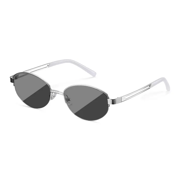 Morakot Plate Alloy Frame Oval Sunglasses Unisex-0