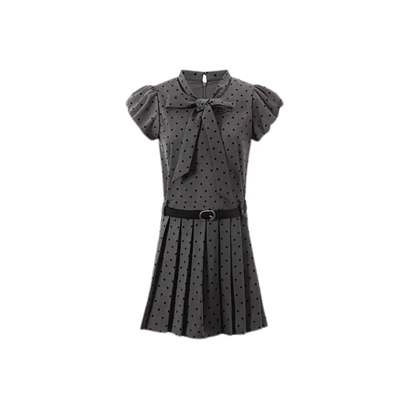 SYEEE WITH U Short Sleeved Dress Women's Gray-0