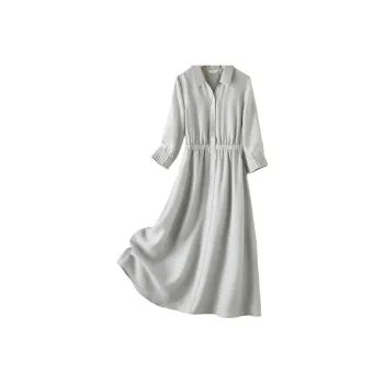 IHIMI Long Sleeved Dresses Women's Rain Gray