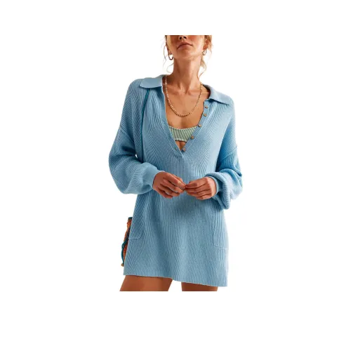 FREE PEOPLE Picnic Sweater Mini Dress Long-Sleeved Dresses Women's Venetian Pool