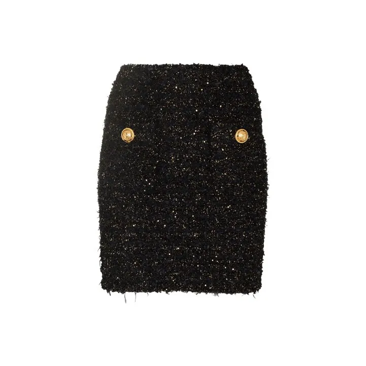 BALMAIN High rise Tweed Miniskirt-0