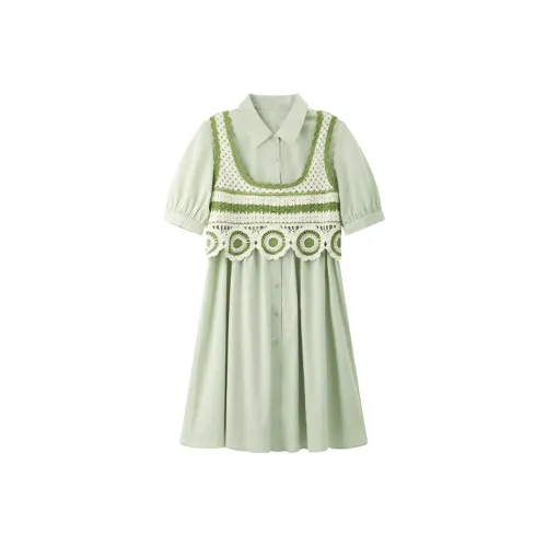 Pit Short-Sleeved Dresses Women's Green