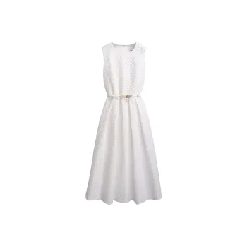 Silky Queen Sleeveless Dress Women's White