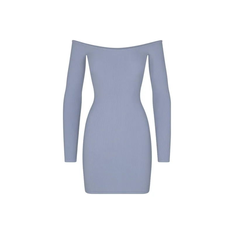 Skims Long-Sleeved Dresses Women's Gray Purple-0