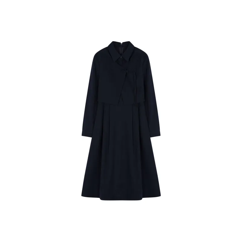 XWI Long Sleeved Dress Women's Navy Blue-0