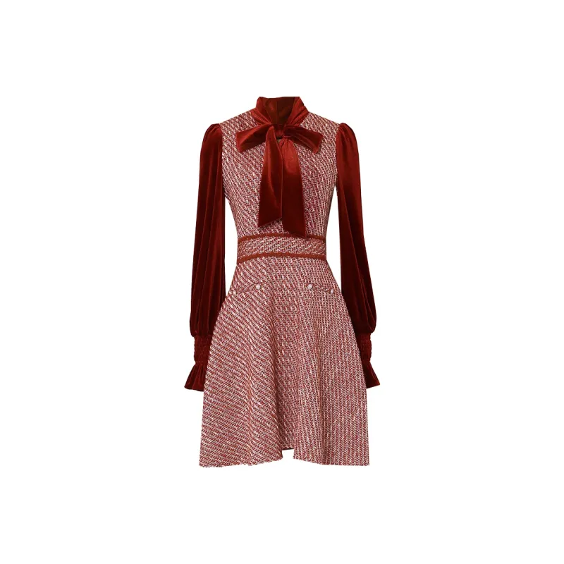 Duffy Fashion Long Sleeved Dresses Women's Red-0