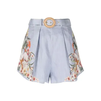 Zimmermann Lexi Floral Printed Tuck Shorts