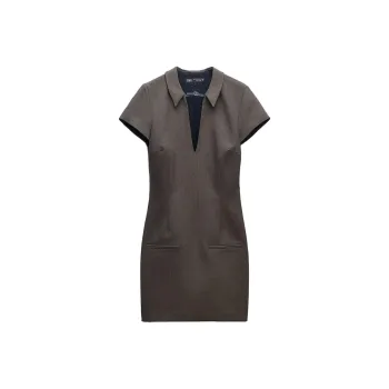 ZARA Short-Sleeved Dresses Women's Brown