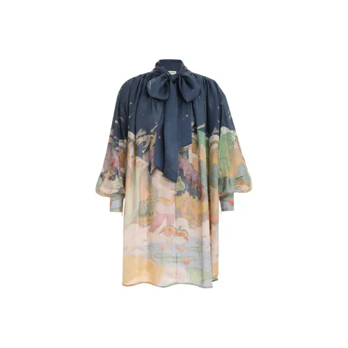 Zimmermann Lyrical Barrel Silk Minidress