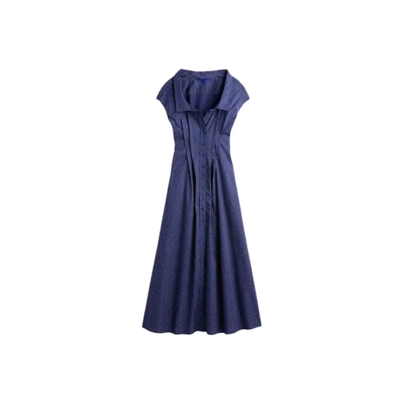 GAP SS25 Short Sleeved Dress Women's Marine Blue Dot-0