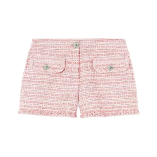 VERSACE Tweed Frayed Edge Mini Shorts