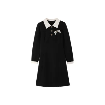 Mo Han Yi Mei Long Sleeved Dress Women's Black