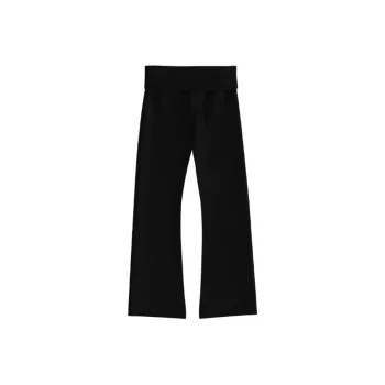 Victoria's Secret VS Cotton Yoga Foldover Flare Leggings / PB Leggings Women's Black