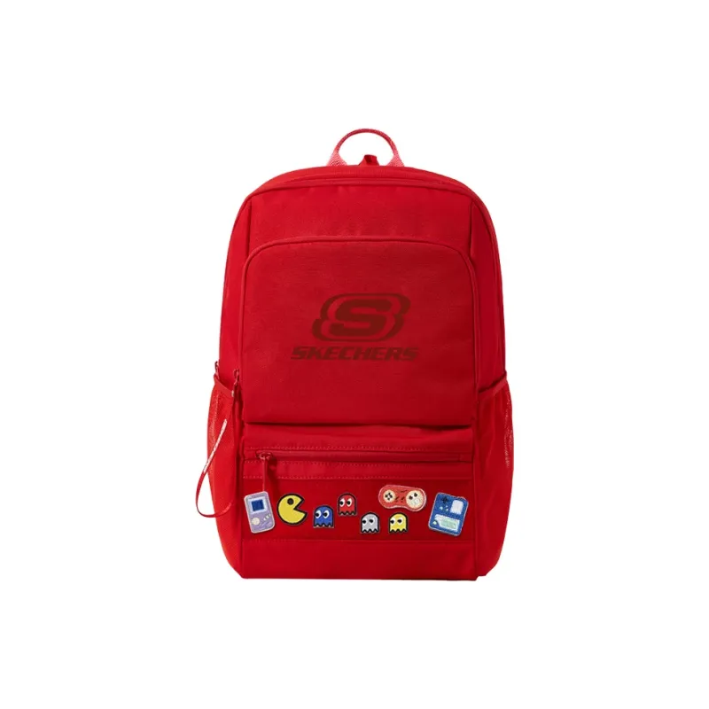Skechers Fabric Commute Business Travel Laptop Backpack Large Capacity Multi Compartment Backpack Unisex Racing Red-0