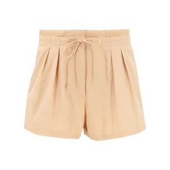 Ulla Johnson Camryn Pleated Cotton Shorts