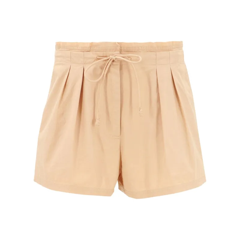 Ulla Johnson Camryn Pleated Cotton Shorts-0
