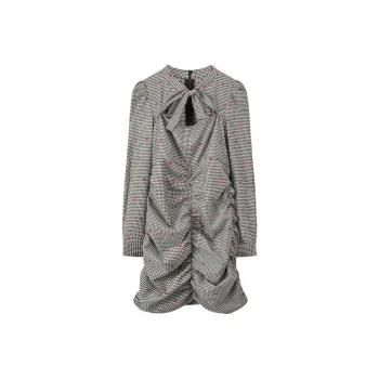 CHUU Long Sleeved Dresses Women's Black White Plaid