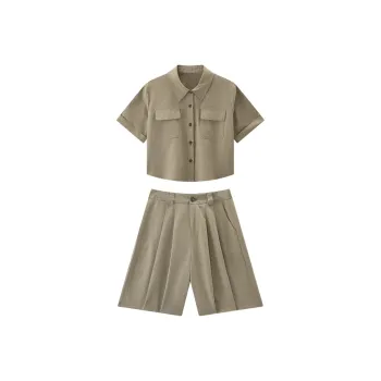 KUHNMARVIN Shirt Matching Set Women's Khaki