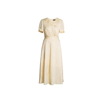 ROEYSHOUSE Short Sleeved Dress Women's Light Yellow