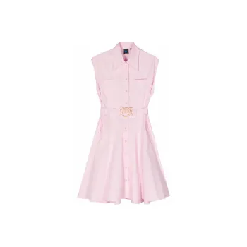 PINKO SS24 Sleeveless Dress Women's Bubble Gum Pink