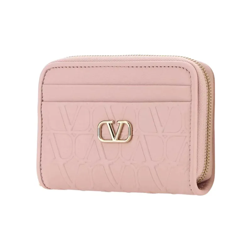 Valentino GARAVANI Leather Wallet Women's Pink-1
