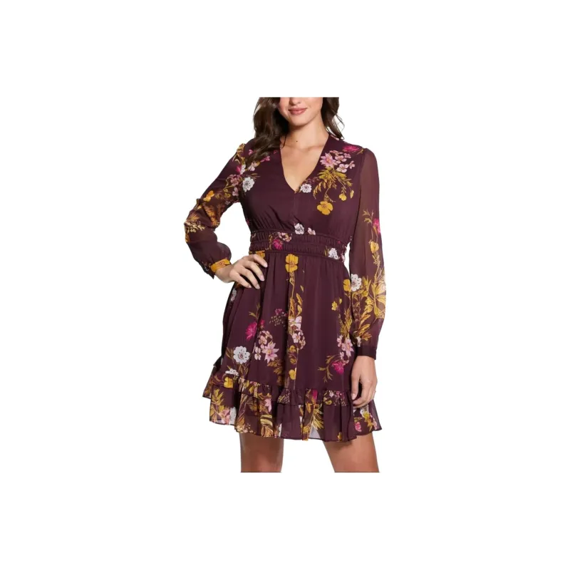 GUESS Long-Sleeved Dresses Women's Dark Red-0