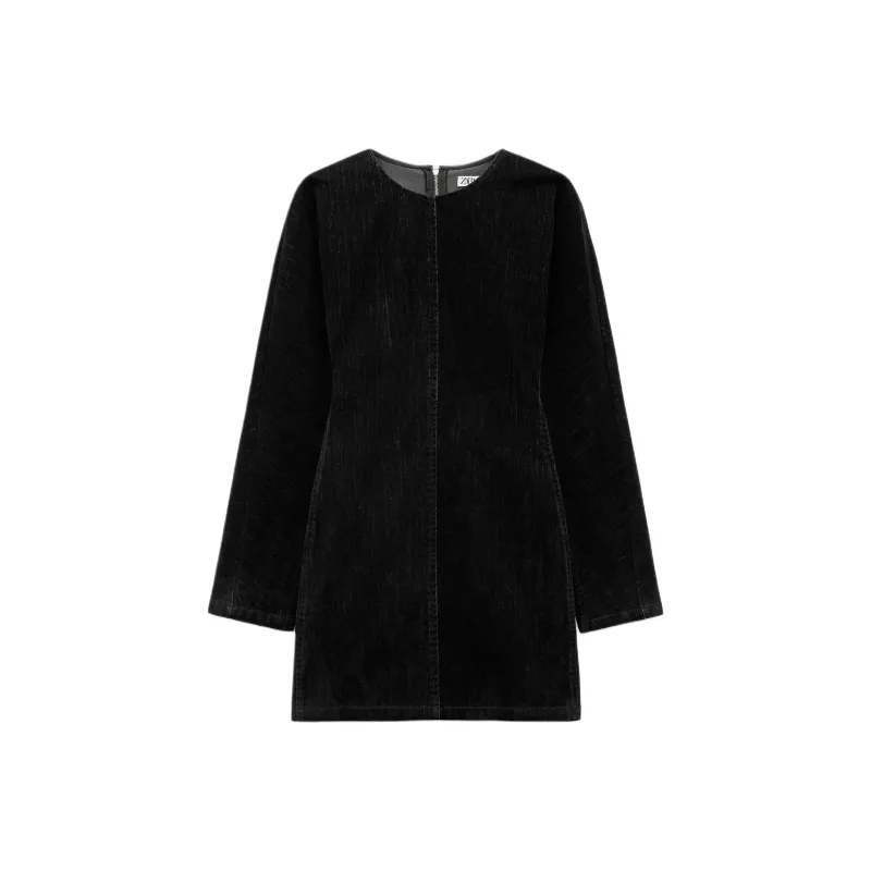 ZARA Trf Long Sleeved Dresses Women's Black-0